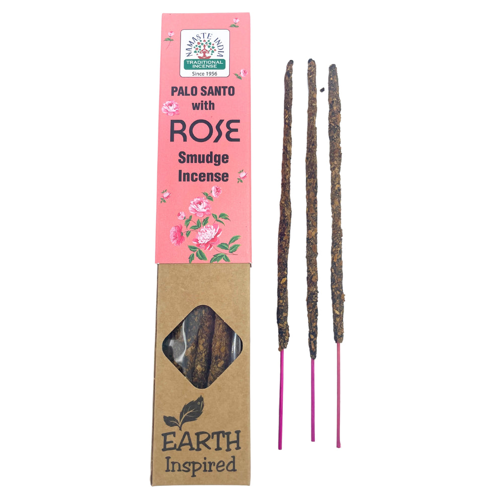 Incienso de fumigación Tierra - Rosa, varilla aromática en formato cilíndrico, resinas y aceites - limpieza energética