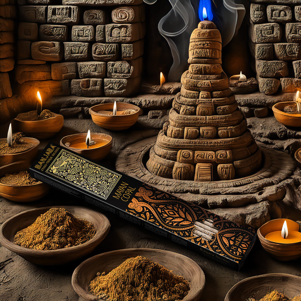 Incienso Copal Maya en varilla, resina pura, color ámbar y largo, sin aditivos - purificación energética y armonía