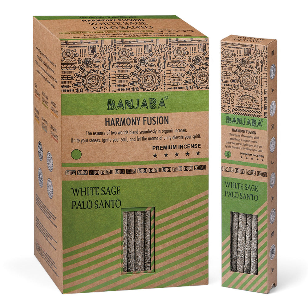 Incienso Palo Santo Banjara - Salvia Blanca, varilla natural, aroma herbal terroso - limpieza y protección