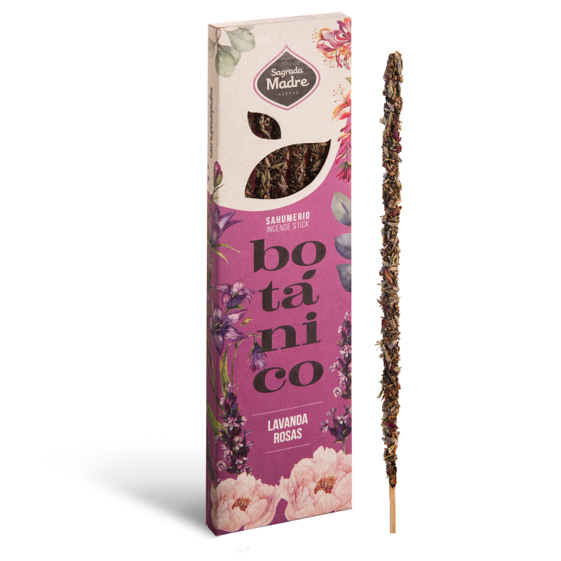 Incienso botánico en varilla, color claro, lavanda y rosas, 100% natural - purificación y armonización del espacio