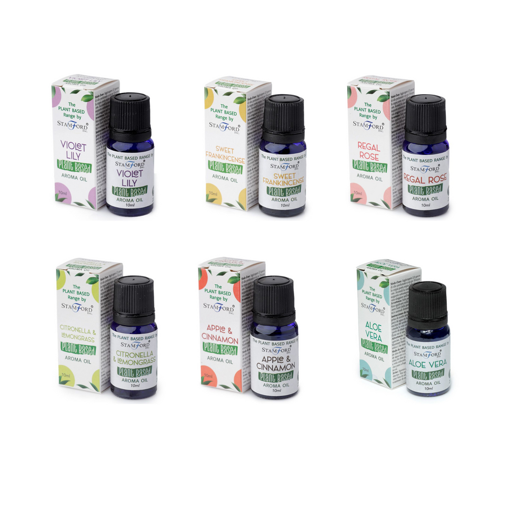 Aceites Plant-Based en Pack: seis frascos vidriosos de 10 ml – aporta relajación, vitalidad y armonía
