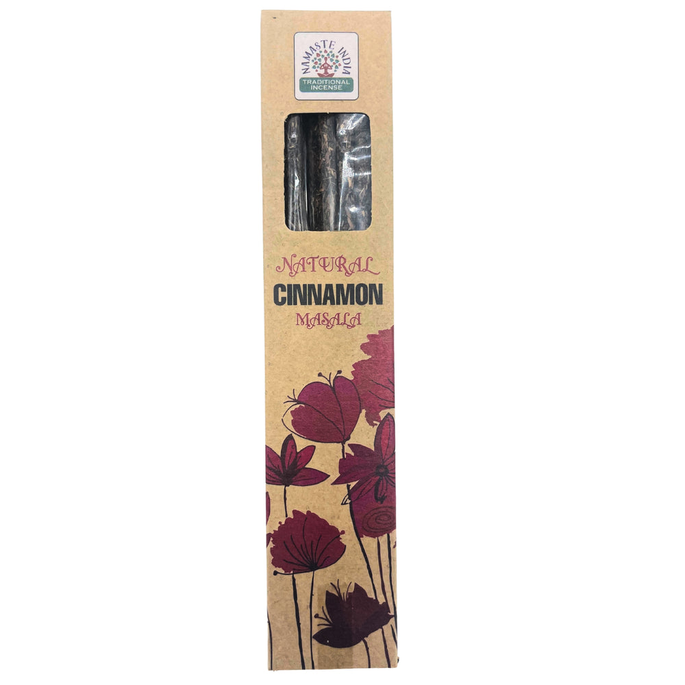 InciensoCanelaMasala: varillas naturales, ámbar, aroma - caja ecológica - limpieza energética y armonía en el hogar