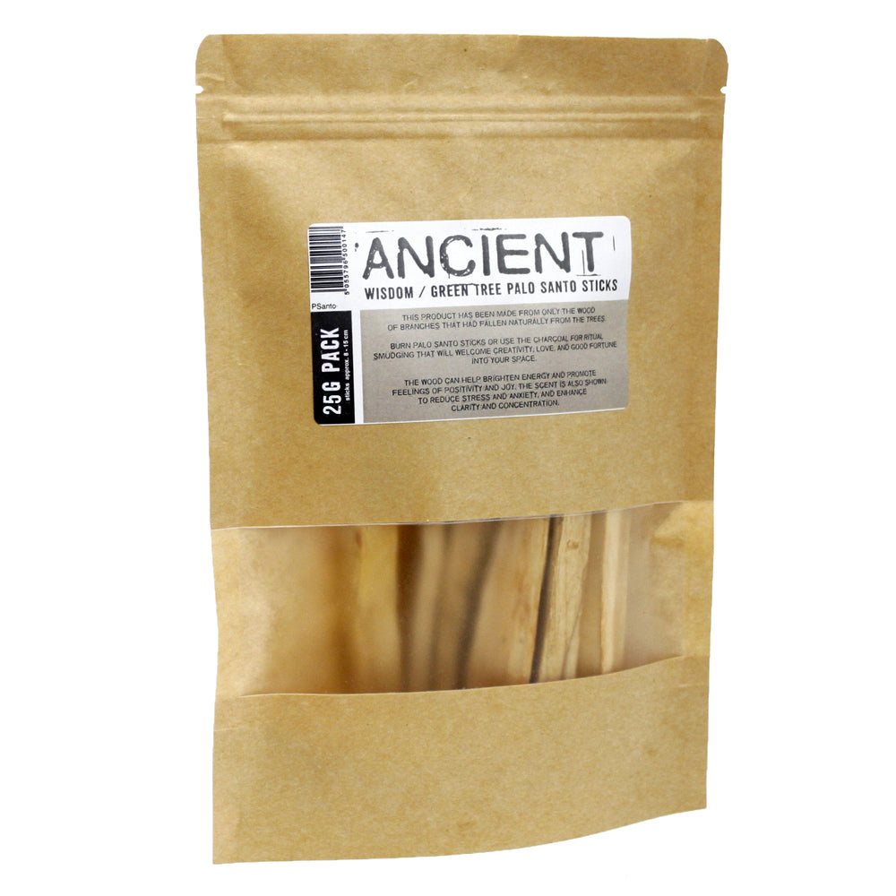 Palos de Palo Santo verde natural, 25 g (≈3-4 palitos) con aroma intenso para purificación y relajación - bienestar