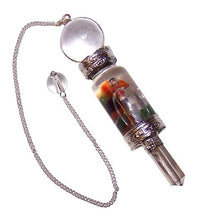 Péndulo chakras flotantes: cristales de chakras, cadena plateada y cristales suspendidos - equilibrio e intuición