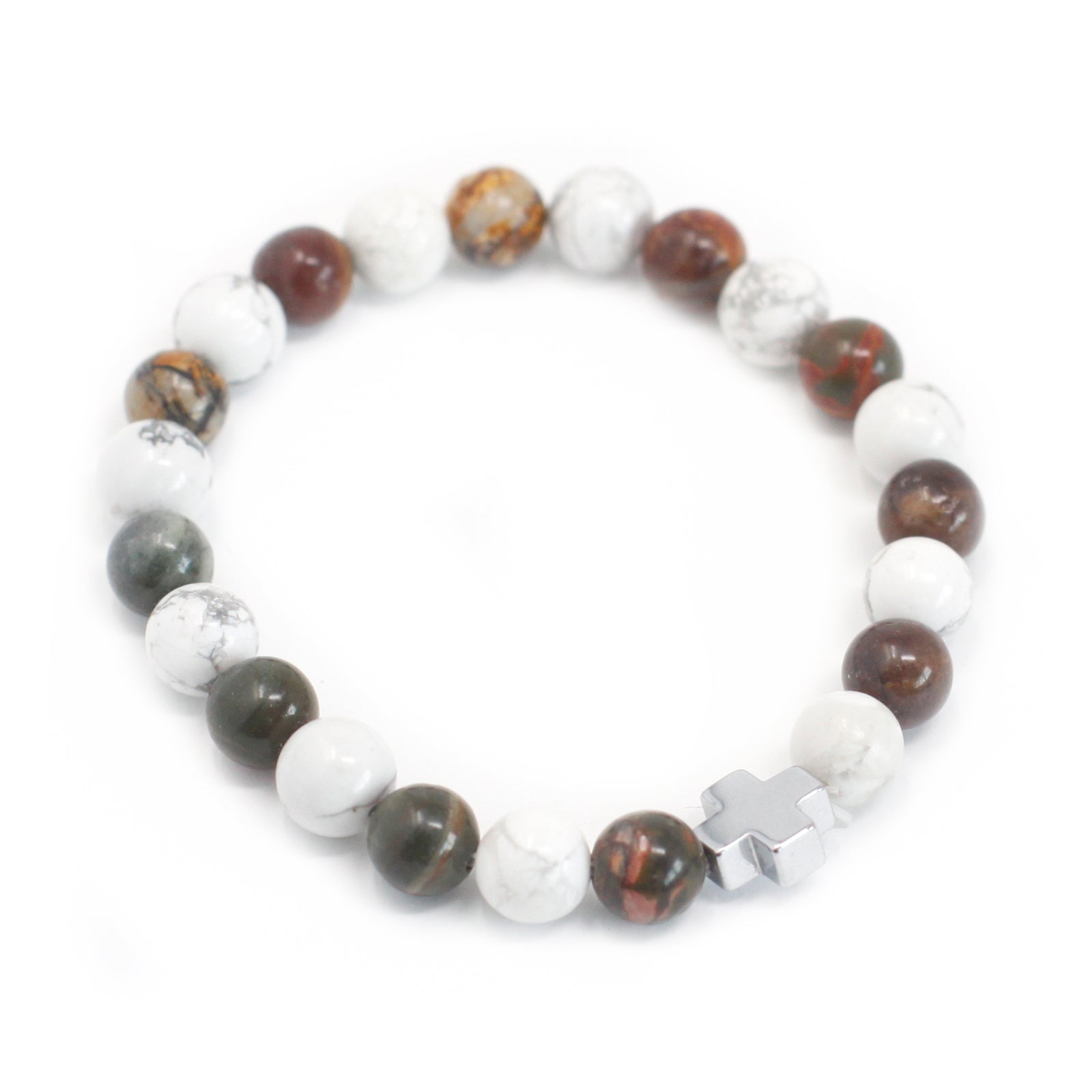 Pulseras con Piedras Preciosas: 2 pulseras elásticas de 8 mm, Amazonita verde y Jaspe Amarillo, para armonía - paz interior