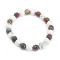 Pulseras con Piedras Preciosas: 2 pulseras elásticas de 8 mm, Amazonita verde y Jaspe Amarillo, para armonía - paz interior