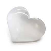Corazón de Selenita, tallado, forma cardiaca, tamaño 5-6 cm, tono perlado translúcido - Paz y purificación