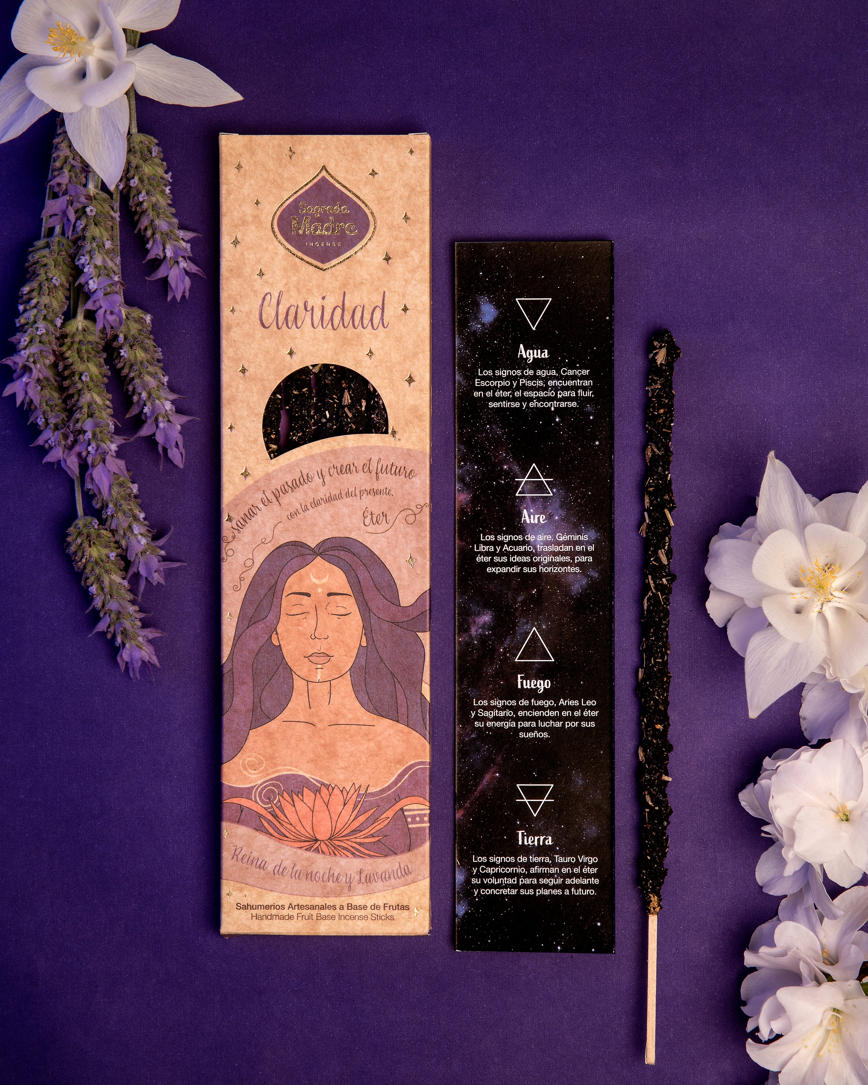 Éter sahumerio artesanal en vara, aroma sutil y etéreo, para claridad mental y conexión espiritual - claridad y percepción