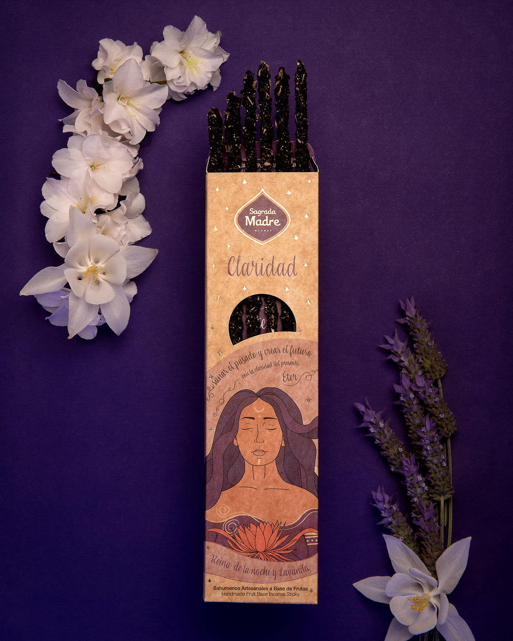 Éter sahumerio artesanal en vara, aroma sutil y etéreo, para claridad mental y conexión espiritual - claridad y percepción