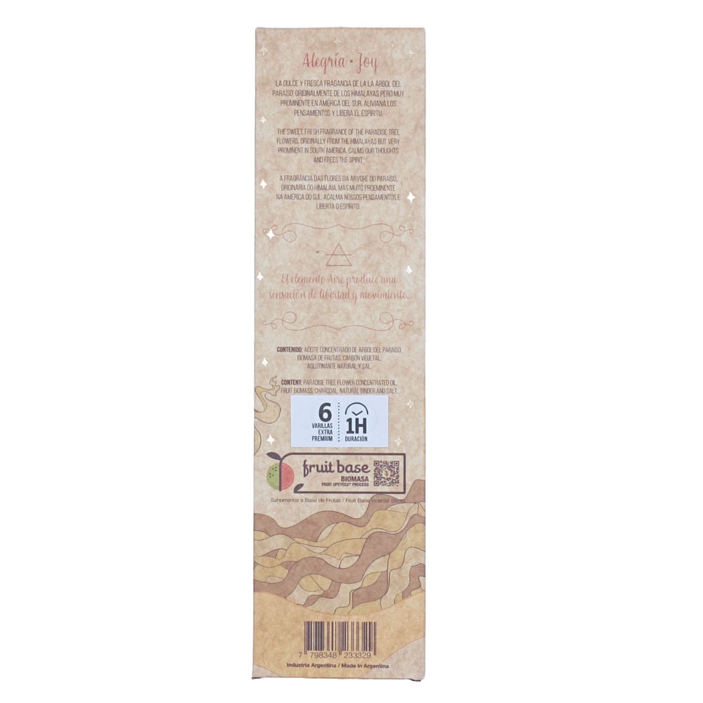 Sahumerio 5 Elementos Aire - Alegría: artesanal en vara, aroma ligero que eleva el ánimo y la claridad - libertad.
