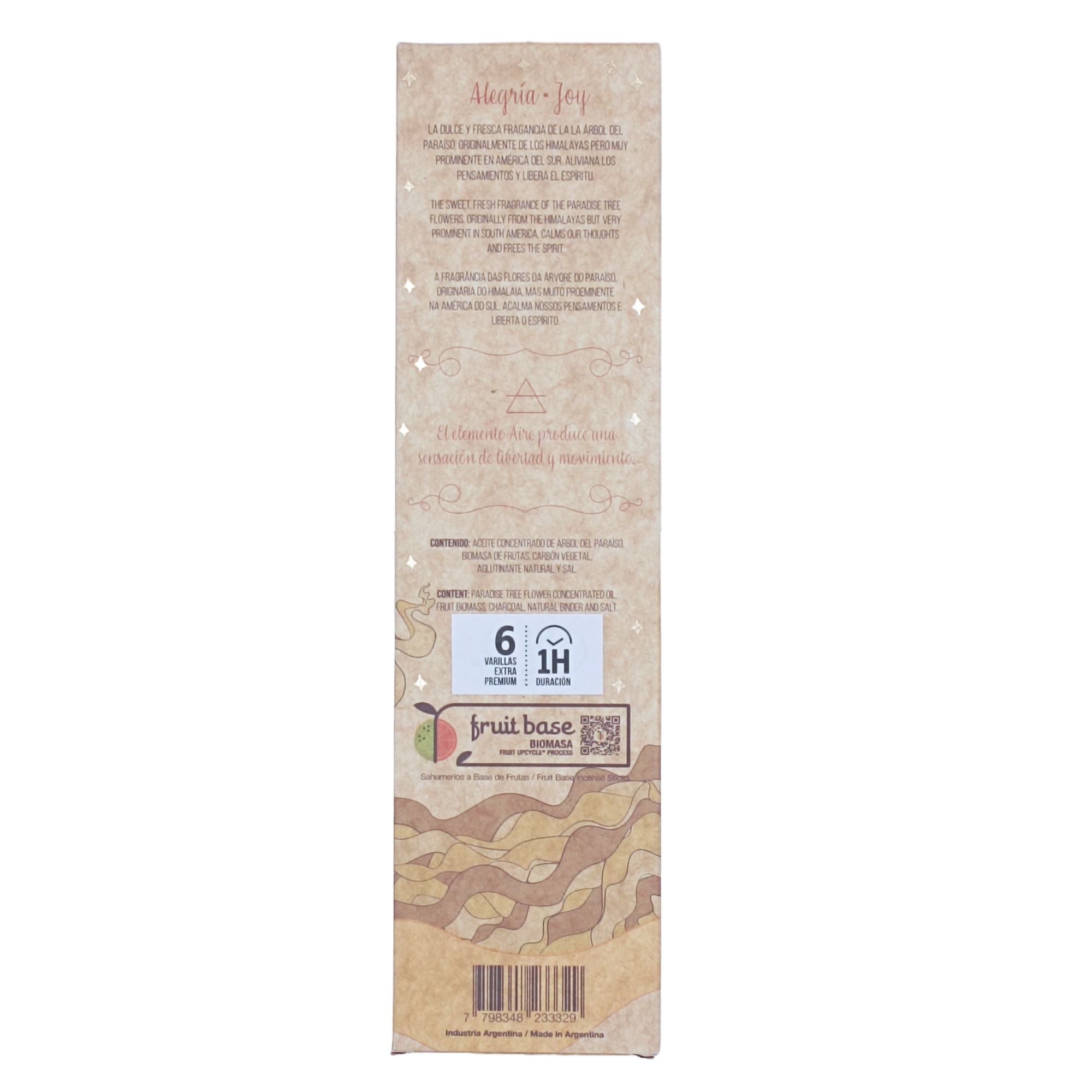 Sahumerio 5 Elementos Aire - Alegría: artesanal en vara, aroma ligero que eleva el ánimo y la claridad - libertad.