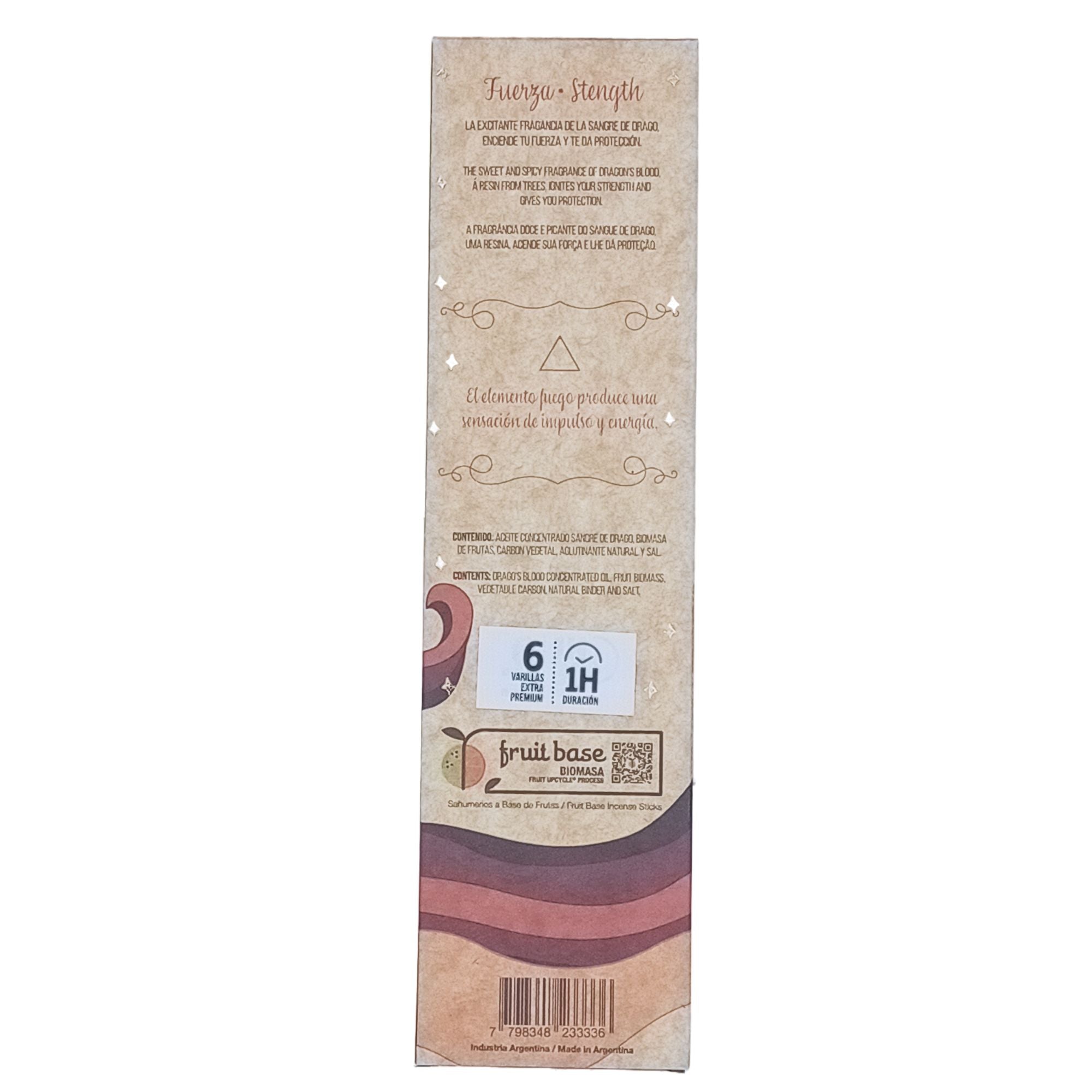 Sahumerio 5 Elementos Fuego - Fuerza, artesanal en vara (stick) aroma cálido y poder - potencia coraje y motivación