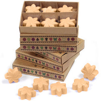 Cera de soja: Caja regalo con 6 piezas fundidas, diámetro 4 cm y 4 cm de alto, 15 g, fragancia jazmín - ambiente relajante