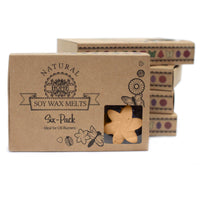 Cera de soja: Caja regalo con 6 piezas fundidas, diámetro 4 cm y 4 cm de alto, 15 g, fragancia jazmín - ambiente relajante