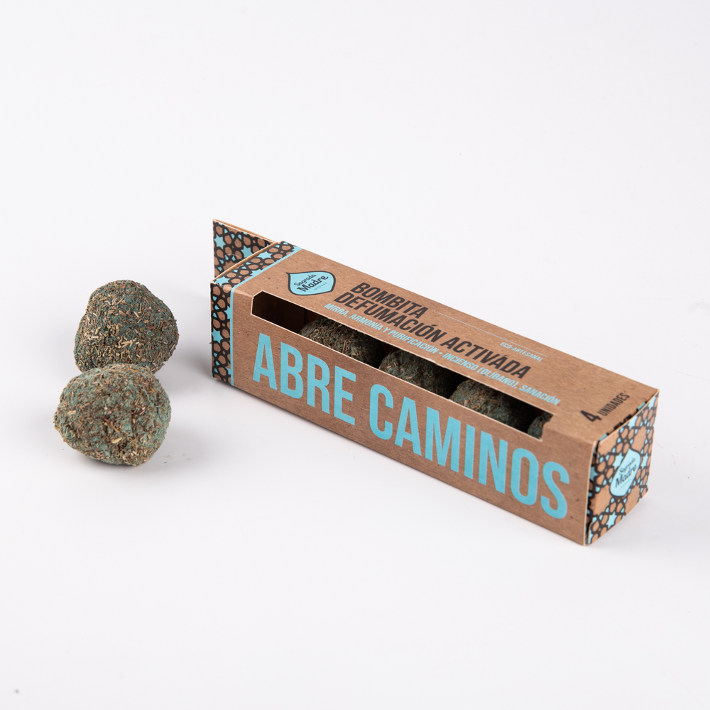 Bombitas de Incienso Abre Caminos — caja de 4 unidades cilíndricas de defumación activada - disolver obstáculos.