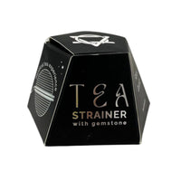 Colador de té con cuarzo de roca crudo, acero inoxidable SUS304, malla con cadena y piedra natural - claridad y energía