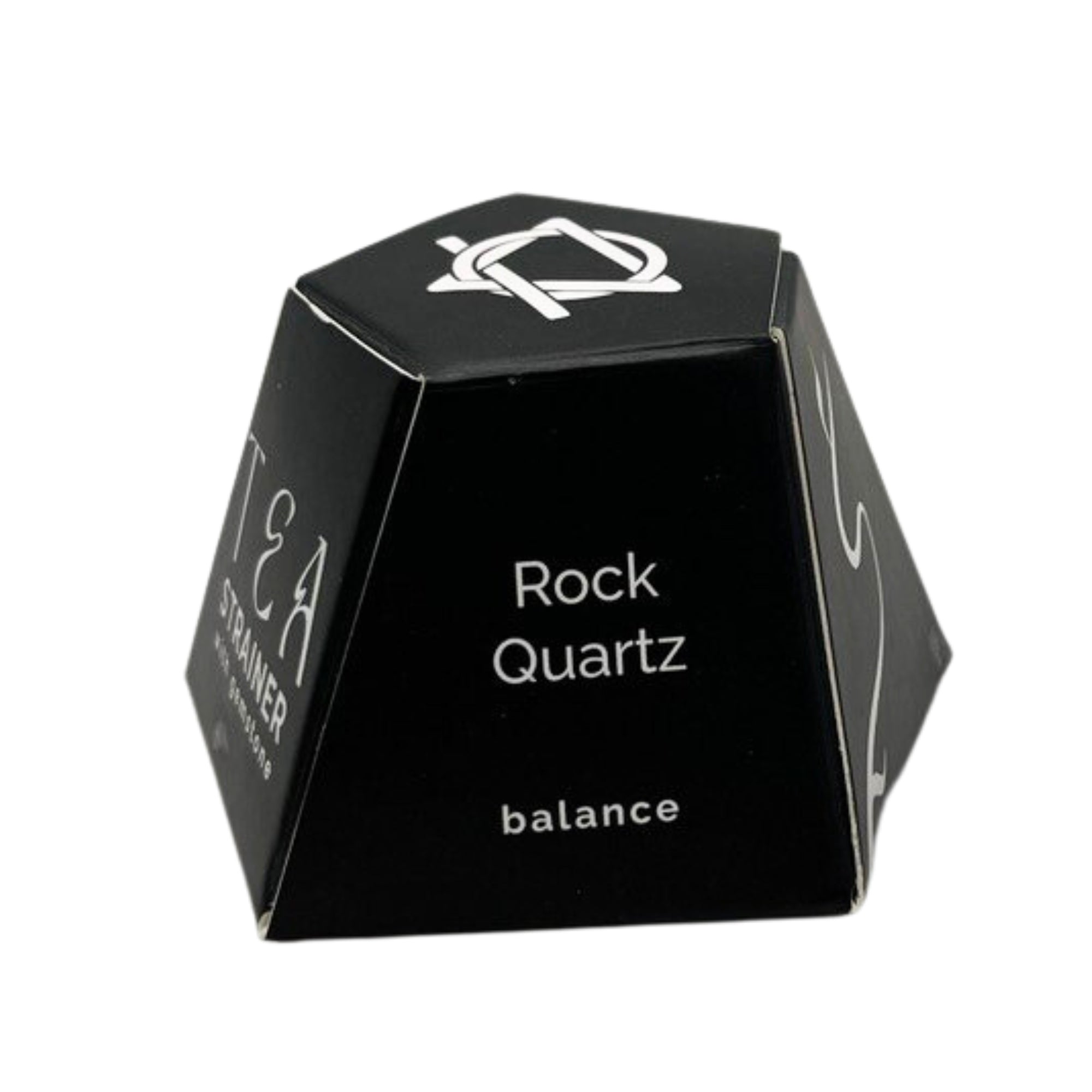 Colador de té con cuarzo de roca crudo, acero inoxidable SUS304, malla con cadena y piedra natural - claridad y energía
