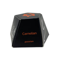 Colador de té con acero SUS304 y Cornalina cruda en cadena; malla y piedra naranja, pieza única - infusión con energía