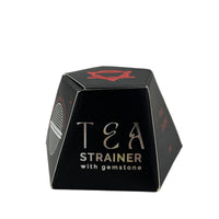 Colador de té con jaspe rojo crudo en acero SUS304, malla con cadena y piedra natural - aporta enraizamiento y vitalidad
