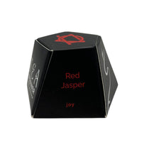 Colador de té con jaspe rojo crudo en acero SUS304, malla con cadena y piedra natural - aporta enraizamiento y vitalidad