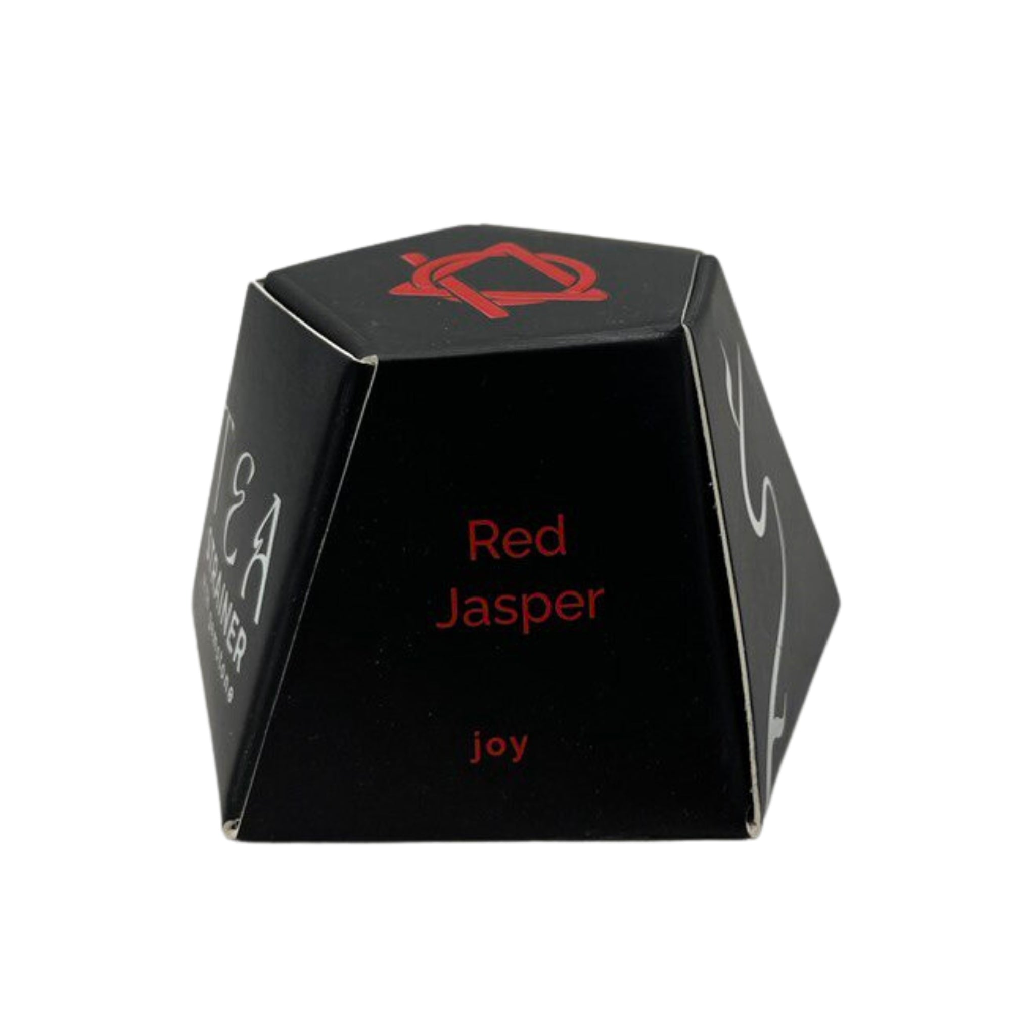 Colador de té con jaspe rojo crudo en acero SUS304, malla con cadena y piedra natural - aporta enraizamiento y vitalidad