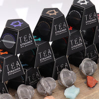 Colador de té con jaspe rojo crudo en acero SUS304, malla con cadena y piedra natural - aporta enraizamiento y vitalidad