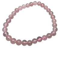 Pulsera de manifestación de cuarzo rosa; elástica, cuentas naturales en tono rosado - atrae amor y armonía