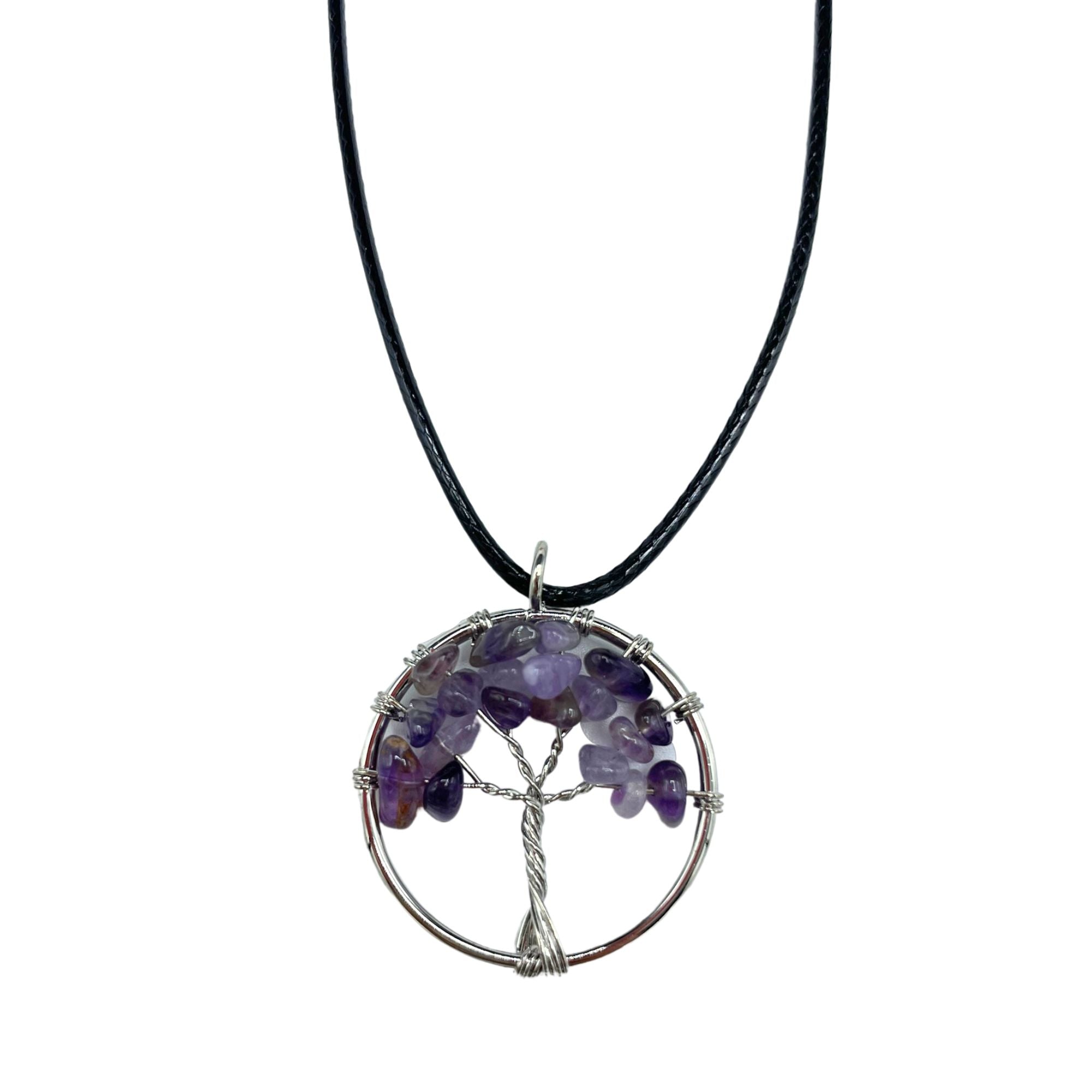 Amatista natural en punta plana, colgante de piedra violeta, tono púrpura y pulido suave - calma y protección espiritual