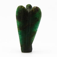 Ángel de Aventurina Verde tallado a mano, cristal verde, figura serena, piedra natural con brillo suave - para prosperidad