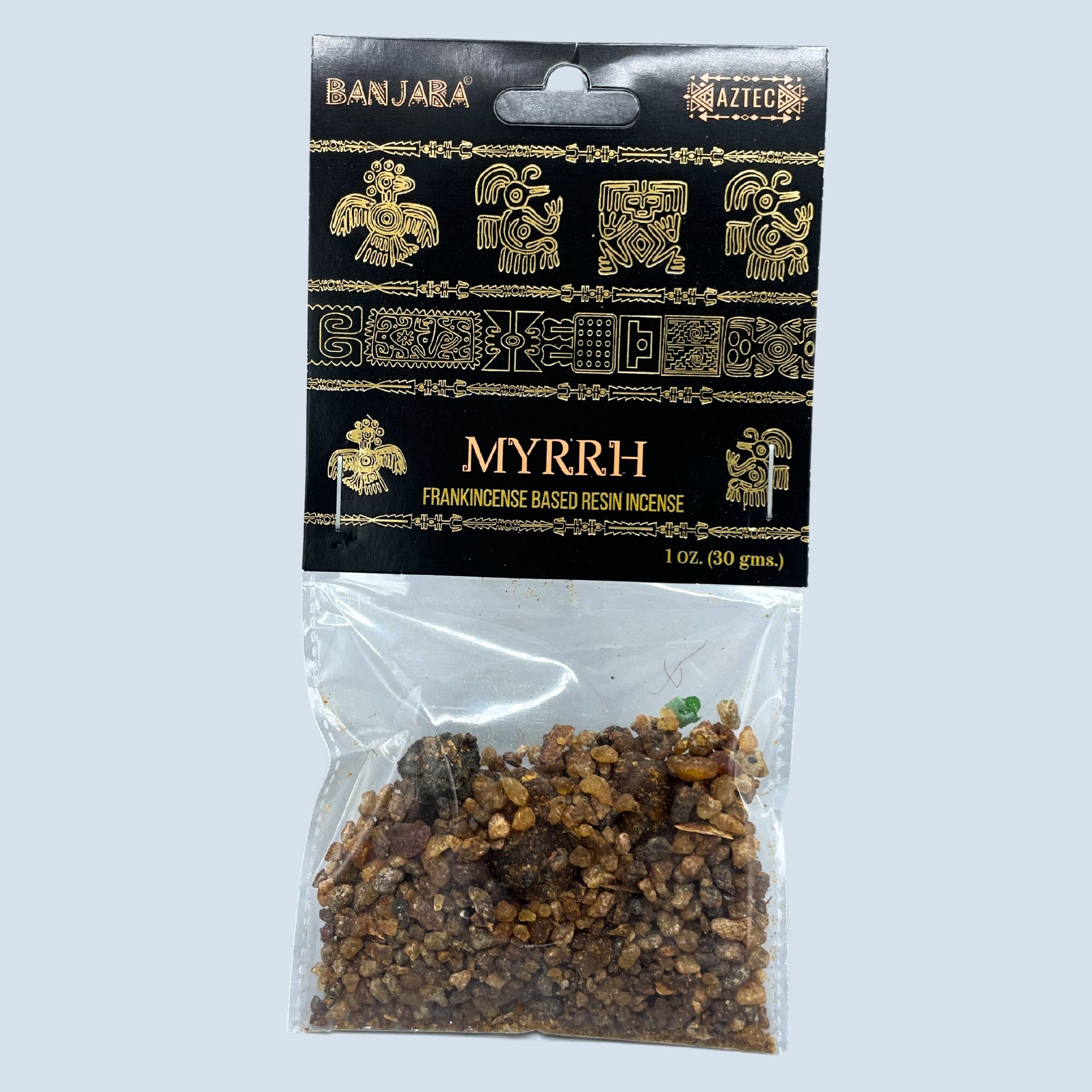 Incienso de Resina Banjara - Mirra, gránulos sueltos, 30 g, color ámbar - meditación, protección y sanación