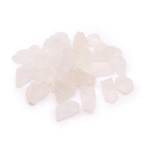 Cuarzo de roca en bruto: cristales sin pulir, transparentes a lechoso, tamaño natural, bolsa 500 g - Amplifica energía