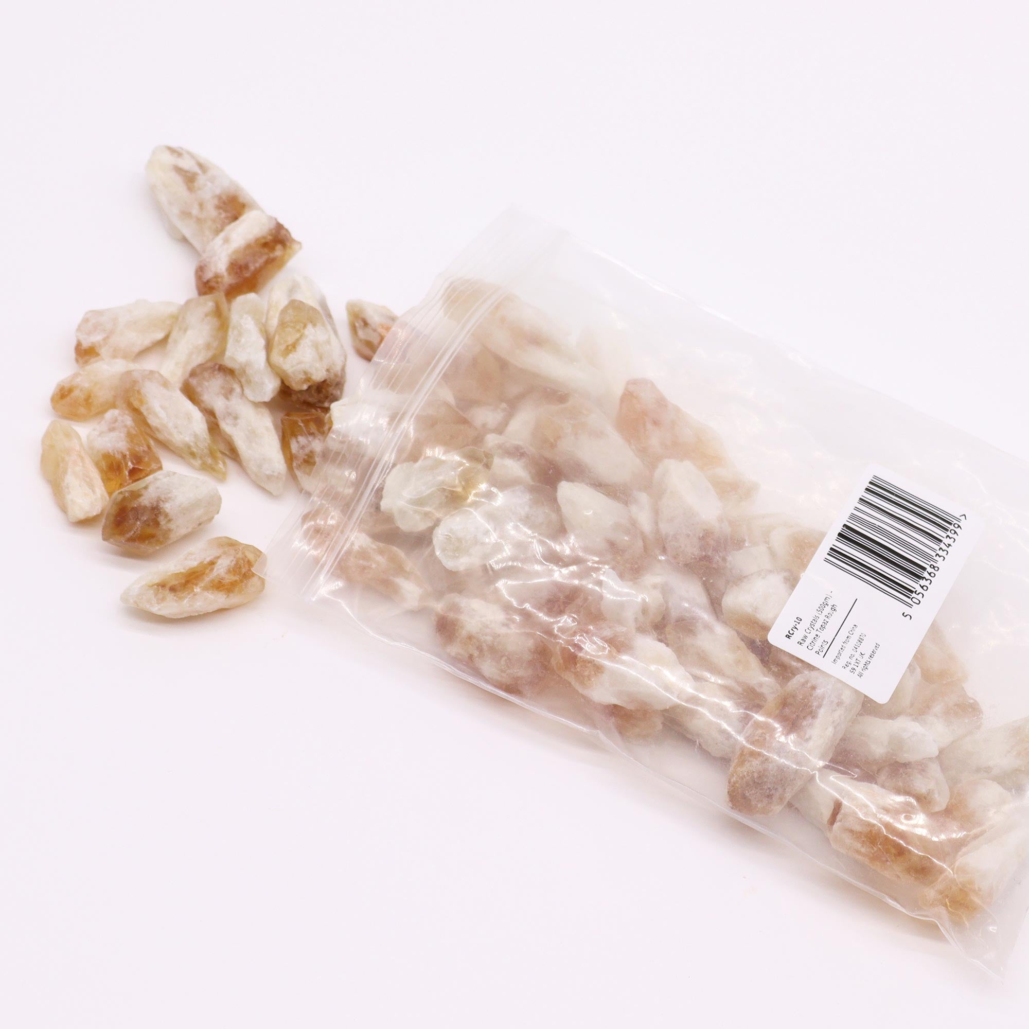 Citrino en bruto: cristales naturales con puntas ásperas, amarillos a naranja dorado, 500 g - aporta abundancia y alegría