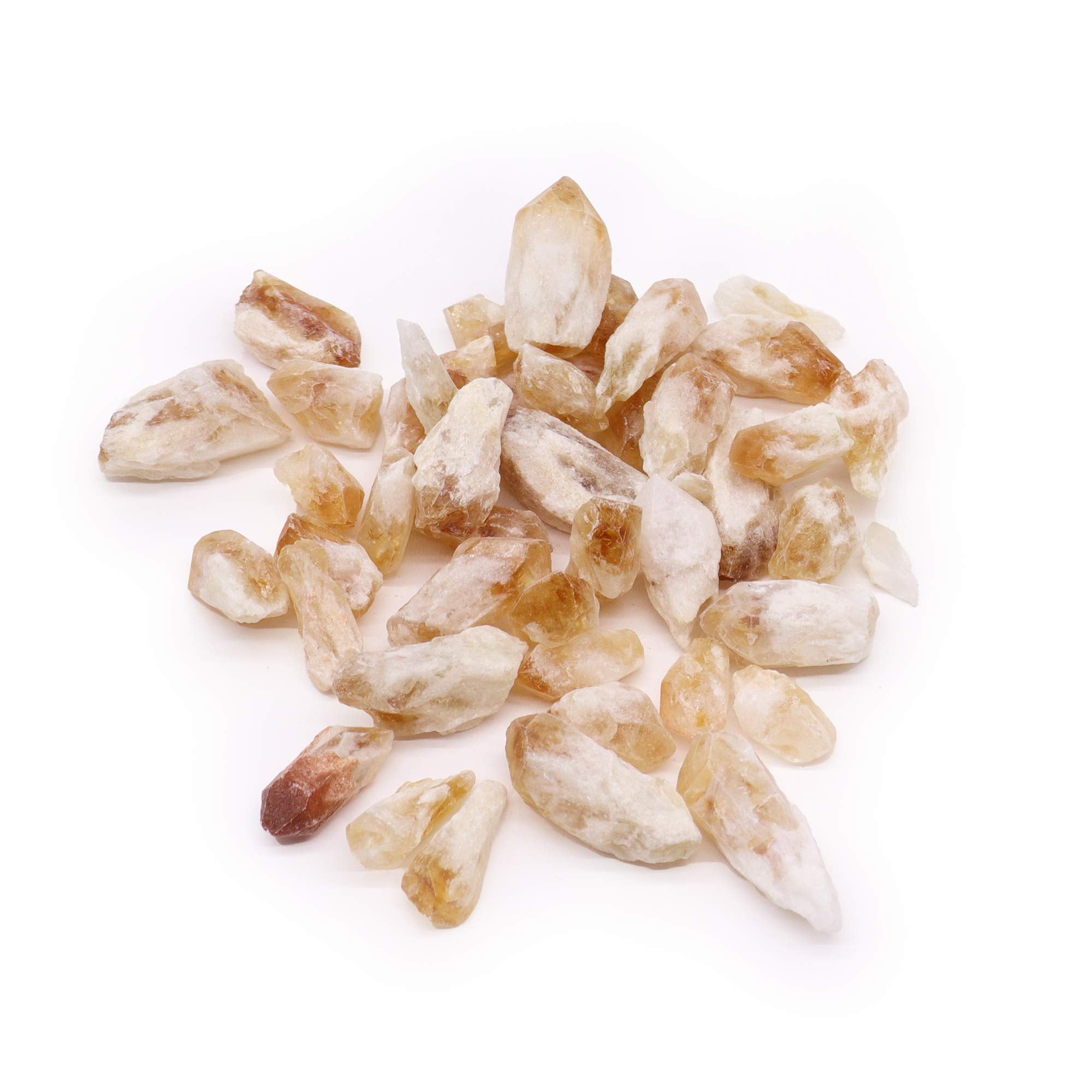 Citrino en bruto: cristales naturales con puntas ásperas, amarillos a naranja dorado, 500 g - aporta abundancia y alegría