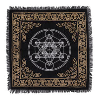 Mantel de altar esotérico con flecos - gráfico de chakras colorido, tela de alta calidad - eleva la vibración espiritual.