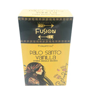 Incienso en varillas Palo Santo Dorado y Vainilla, 15 g, caja con 12 varillas; aroma amaderado y dulce, relajación y armonía.