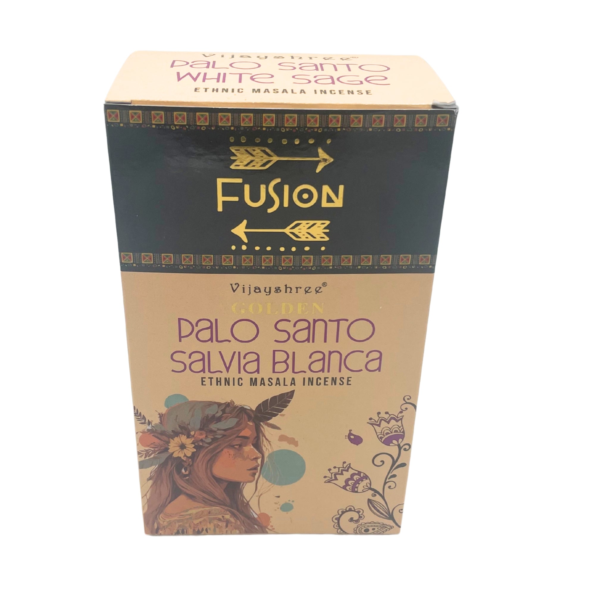 Incienso Palo Santo Dorado y Salvia Blanca, varillas de 15 g, color dorado y blanco, 12 unidades - purificación y paz