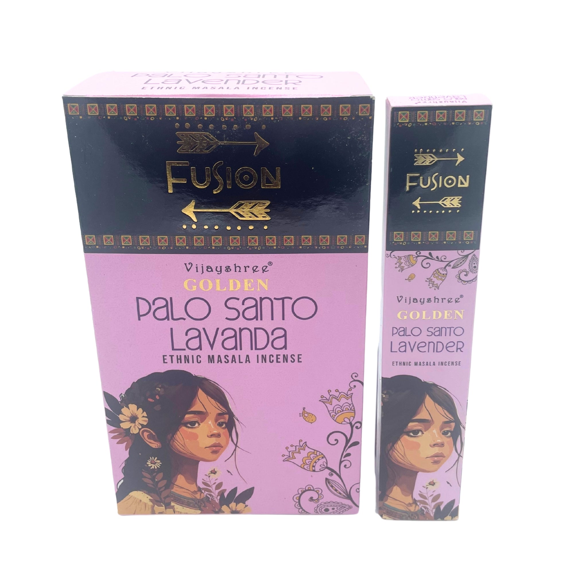 Incienso en varillas Palo Santo Dorado y Lavanda, 15 g, aroma amaderado floral; 12 piezas - calma y bienestar