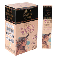 Incienso Palo Santo Dorado y Salvia Blanca, varillas de 15 g, color dorado y blanco, 12 unidades - purificación y paz