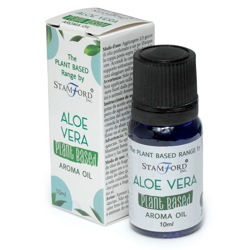Aceite esencial de Aloe Vera, botella de vidrio azul oscuro, 10 ml, aroma fresco para difusor - relaja y purifica ambiente