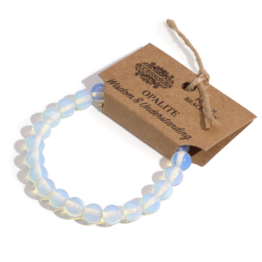 Pulsera de Opalite: elástica con cuentas translúcidas de alta calidad, brillo suave y ajuste cómodo - equilibrio emocional.