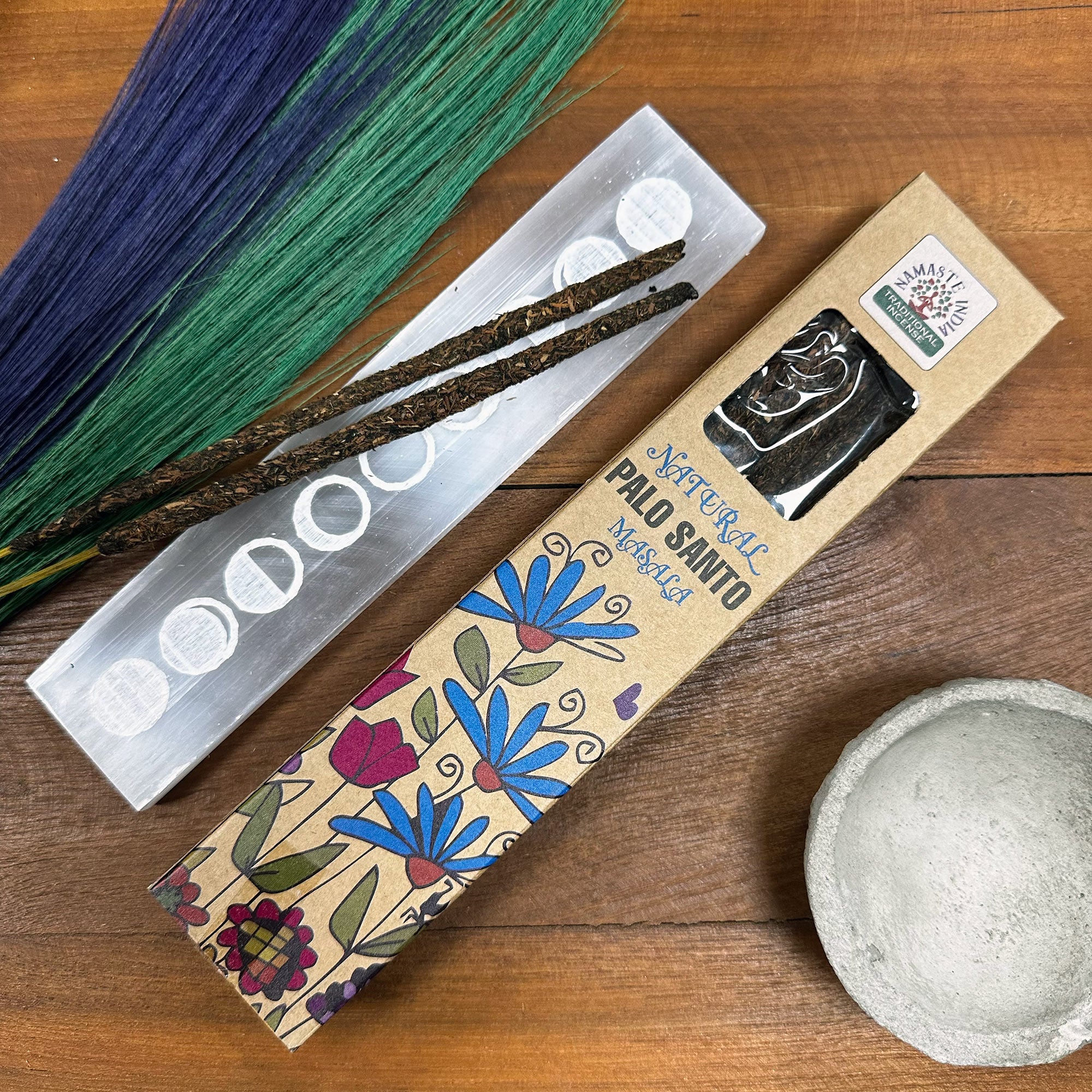 Incienso en varilla Masala de Palo Santo, color beige, sin carbón - limpia energéticamente y armoniza espacios