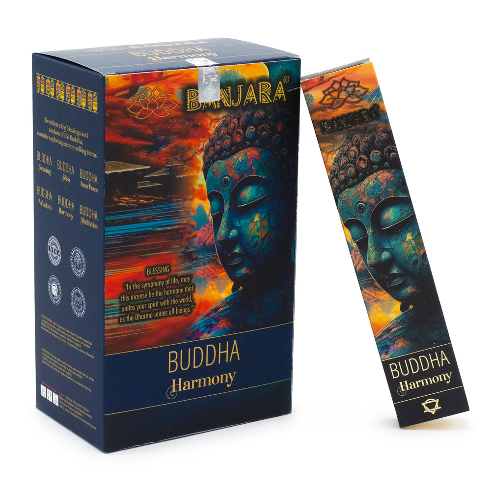 Incienso Natural Buddha Harmony - varillas largas en caja, aroma suave y equilibrado para casa - purifica energías