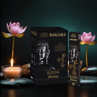 Incienso Buda Banjara Bendición varilla Masala botánico, India, aroma espiritual para limpieza y gratitud - abundancia