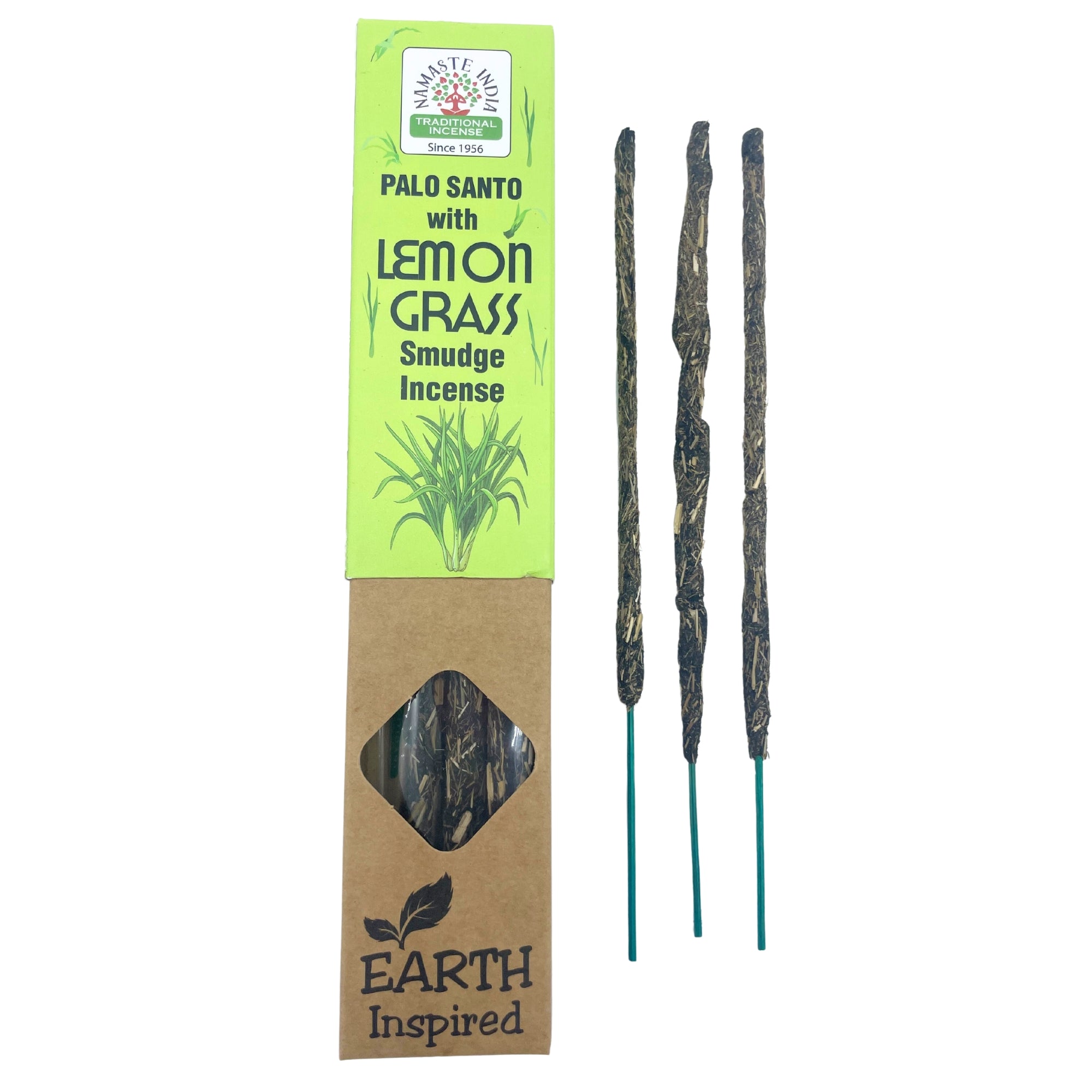 Incienso en varilla natural de fumigación inspirado en la Tierra, Lemongrass, aroma cítrico-terroso - limpieza energética