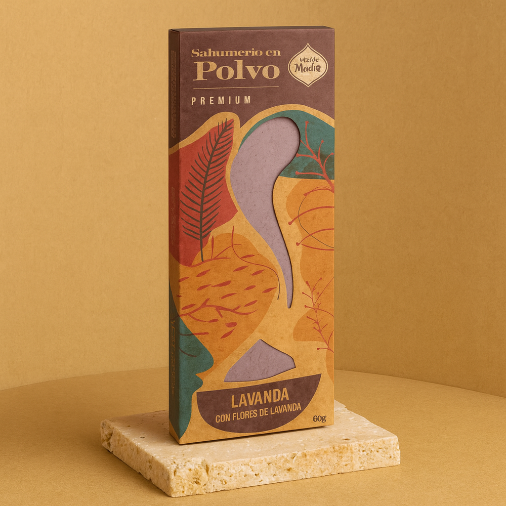 Incienso en Polvo de Lavanda, premium de 60 g con aroma intenso y color lila - calma la mente y favorece el descanso