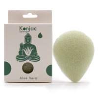Esponja Facial Konjac Aloe Vera, fibra vegetal, ovalada 9x6.5 cm, beige -limpieza y cicatrizante para piel sensible