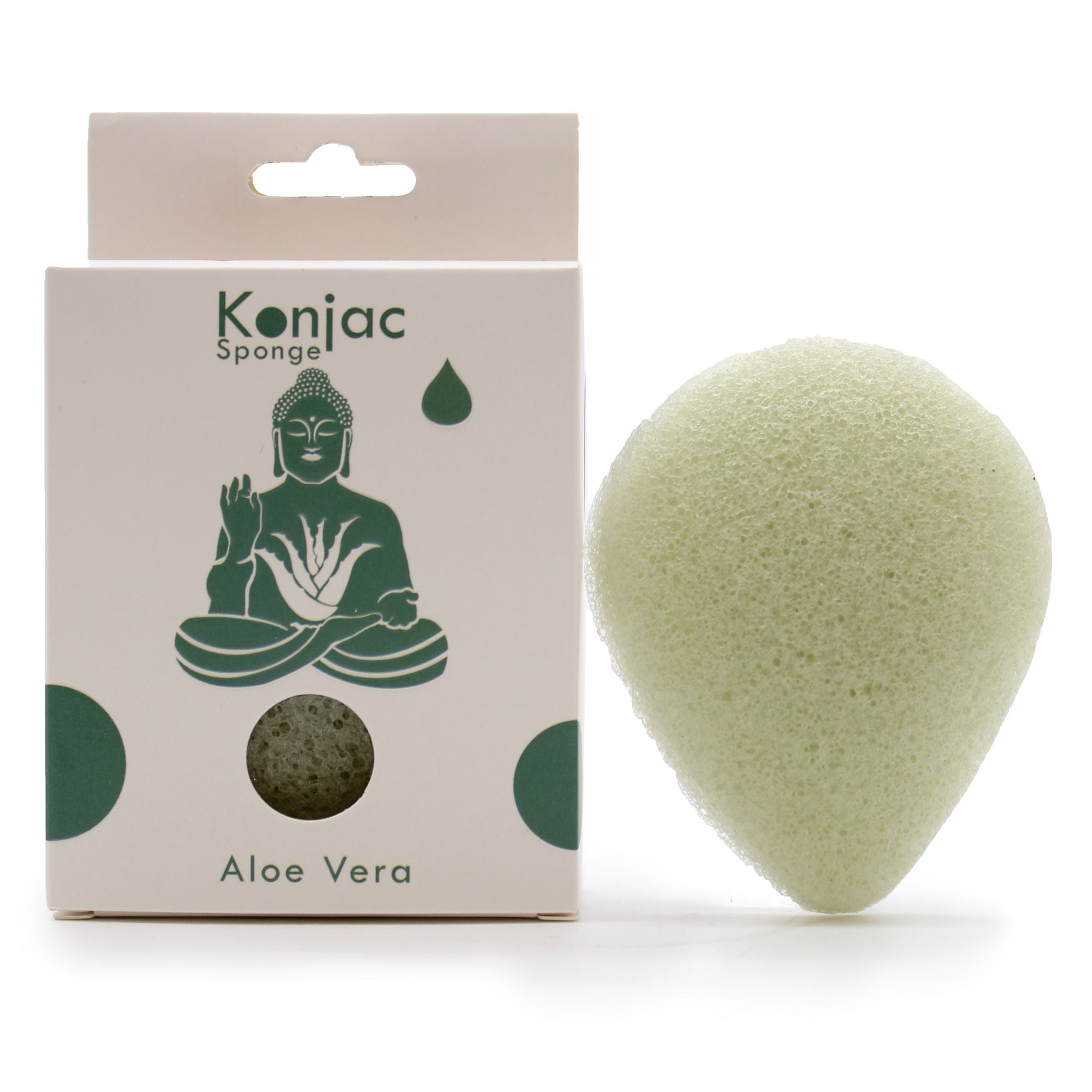 Esponja Facial Konjac Aloe Vera, fibra vegetal, ovalada 9x6.5 cm, beige -limpieza y cicatrizante para piel sensible