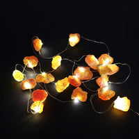 Guirnalda LED con Jade Naranja Natural, piedras auténticas y cable ligero, luz cálida - aporta vitalidad