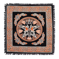 Mantel de altar esotérico 50x50 cm, con flecos, tejido y motivos naturales Madre Tierra - crea un espacio sagrado y armonioso