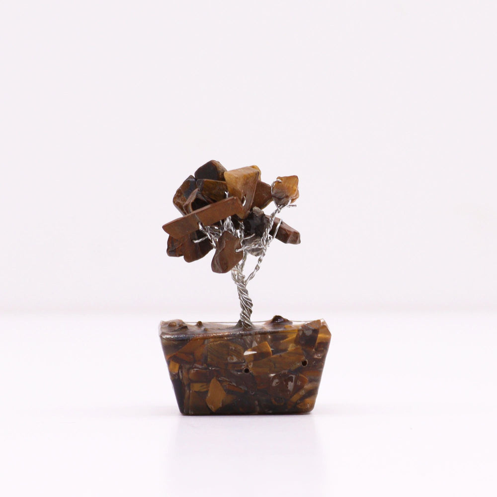 Mini Árbol de Gemas – Ojo de Tigre con Base de Orgonita (15 piedras)